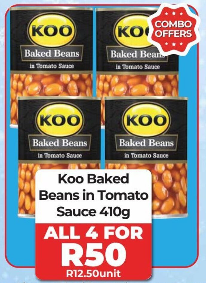 Koo Baked Beans in Tomato Sauce 410g offer at 1UP