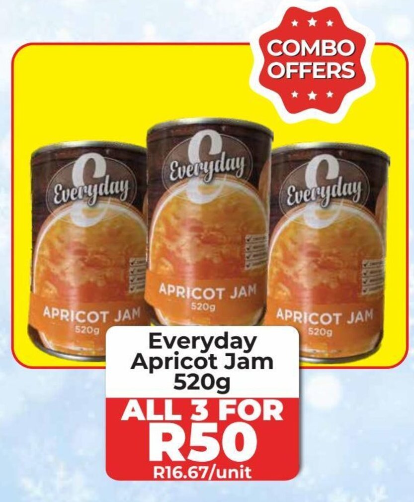Everyday Apricot Jam 520g offer at 1UP