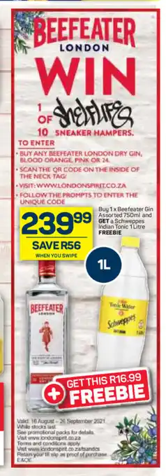 Pick n Pay Liquor Beefeater Gin Assorted 750ml offer