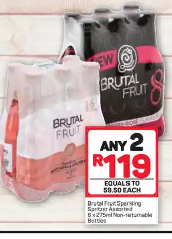 Brutal Fruit Sparkling Spritzer Assorted 6 x 275ml Non-Returnable Bottles