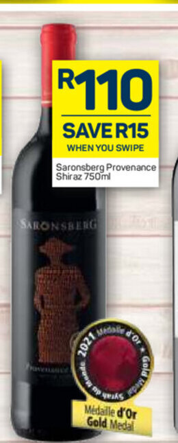 Pick n Pay Liquor Saronsberg Provenance Shiraz 750ml offer
