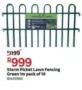 Leroy Merlin Storm picket lawn fencing green 1m pack of 10 81455560 offer