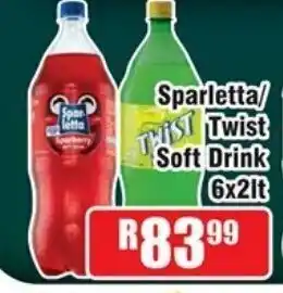 Devland Cash And Carry Sparletta / Twist Soft Drink 6x2lt offer