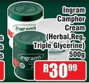 Devland Cash And Carry Ingram Camphor Cream 500g offer