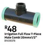 Leroy Merlin Irrigation full flow t-piece male combi 20mm x 1/2 81459378 offer