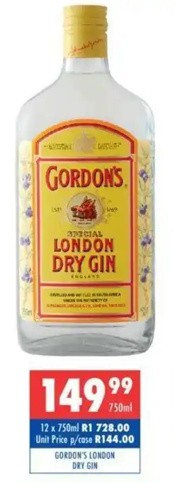 Ultra Liquors GORDON'S LONDON DRY GIN offer