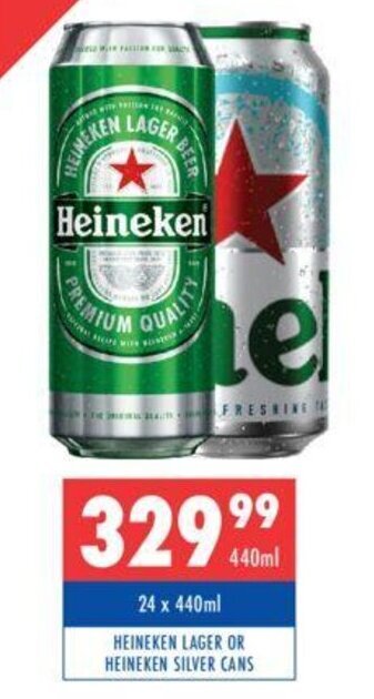 Ultra Liquors HEINEKEN LAGER OR HEINEKEN SILVER CANS offer