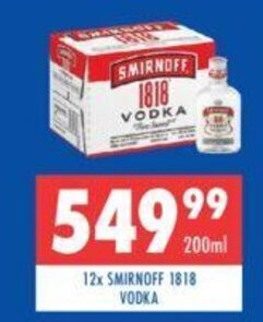 Ultra Liquors 12x SMIRNOFF 1818 VODKA offer