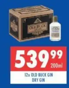 Ultra Liquors 12x OLD BUCK GIN DRY GIN offer