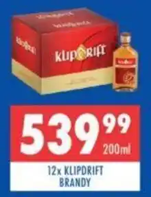 Ultra Liquors 12x KLIPDRIFT BRANDY offer