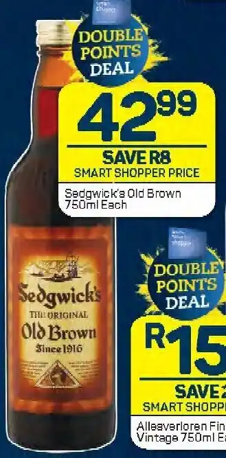 Pick n Pay Sedgwick's Old Brown 750ml Each offer