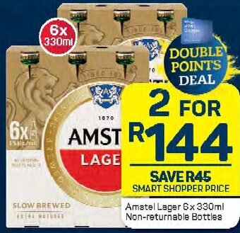 Pick n Pay Amstel Lager 6x 330ml Non-returnable Bottles offer
