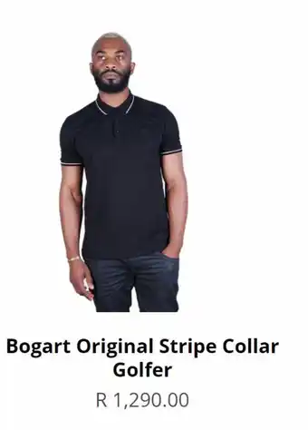 Bogart original stripe collar golfer