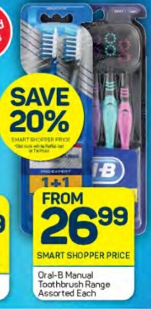 Pick n Pay Oral-B Manual Toothbrush Range Assorted Each offer