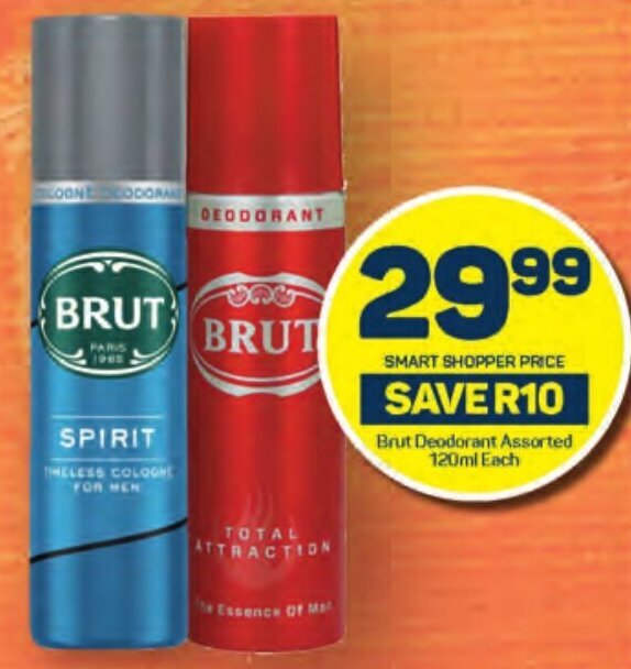 Brut Deodorant Assorted 120ml Each offer at Pick n Pay