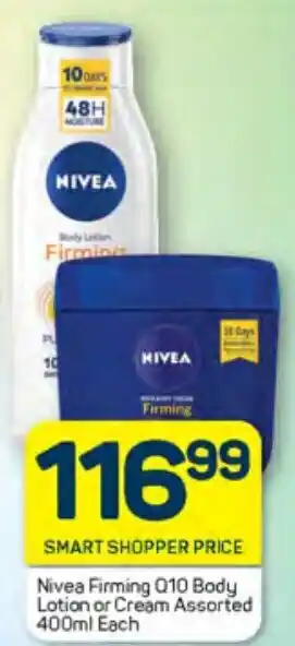 Pick n Pay Nivea Firming Q10 Body Lotion or Cream Assorted 400ml Each offer