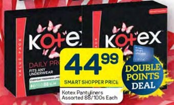 Pick n Pay Kotex Pantyliners Assorted 88/100s Each offer