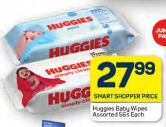 Pick n Pay Huggies Baby Wipes Assorted 56s Each offer