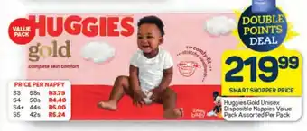 Pick n Pay Huggies Gold Unisex Disposible Nappies Value Pack Assorted Per Pack offer