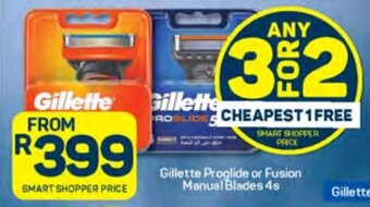 Pick n Pay Gillette Proglide or Fusion Manual Blades 4s offer