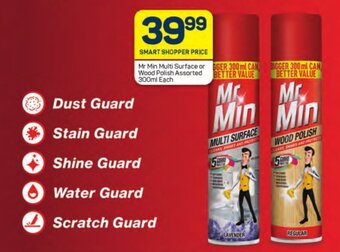 Mr Min Multi Surface or Wood Polish Assorted 300ml Each