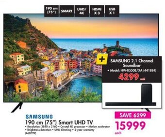 Makro SAMSUNG 190 cm (75") Smart UHD TV offer
