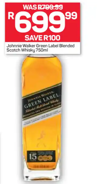 Pick n Pay Liquor Johnnie Walker Green Label Blended Scotch Whisky 750ml offer
