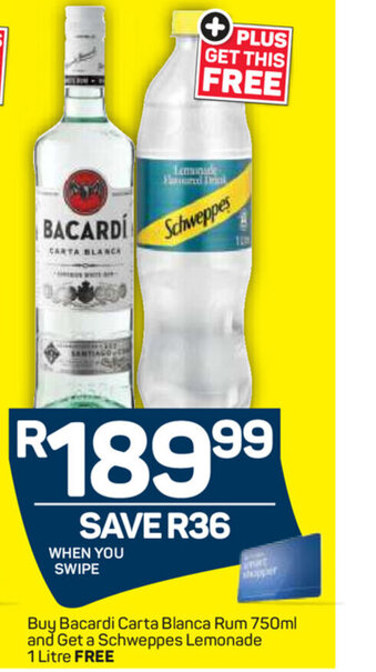 Pick n Pay Liquor Bacardi Carta Blanca Rum 750ml offer