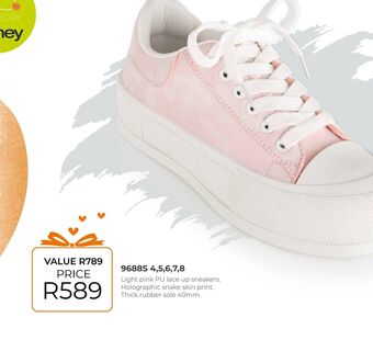Honey Fashion Accessories Light pink pu lace up sneakers offer