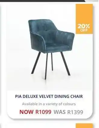 Decofurn Pia deluxe elvet dining chair offer