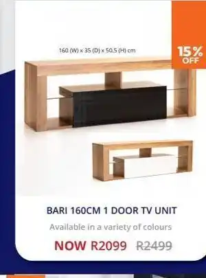 Decofurn Bari 160cm 1 door tv unit offer