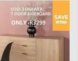 Decofurn Lodi 3 drawer 1 door sideboard offer