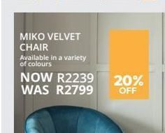 Decofurn Miko velvet chair offer