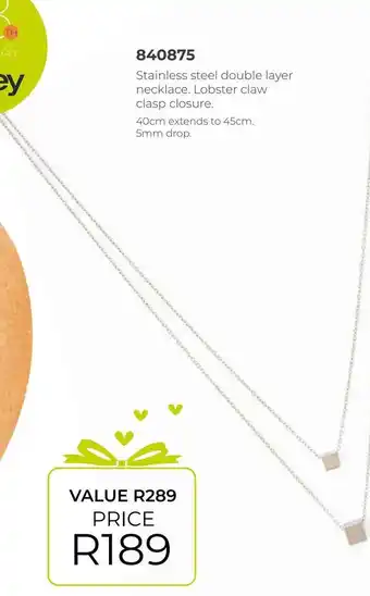 Honey Fashion Accessories Stainless steel double layer necklace offer