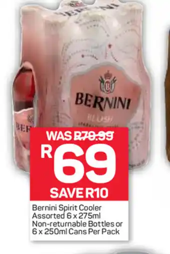 Pick n Pay Liquor Bernini Spirit Cooler Assorted 6x275ml offer