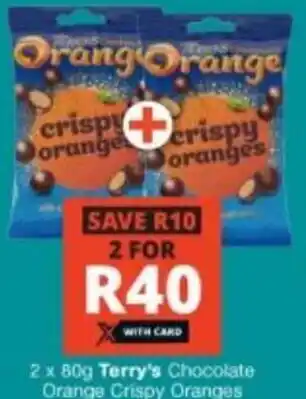 Checkers Liquor Shop 2 x 80g Terry's Chocolate Orange Crispy Oranges offer