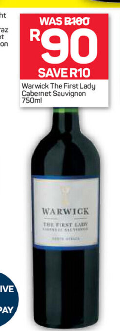Pick n Pay Liquor Warwick The First Lady Cabernet Sauvignon 750ml offer