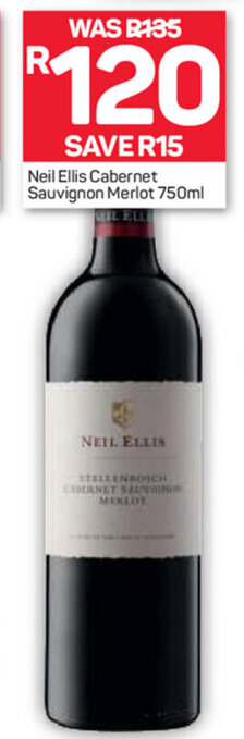 Pick n Pay Liquor Neil Ellis Cabernet Sauvignon Merlot 750ml offer
