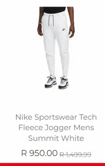 Studio 88 Nike sportswear tech fleece jogger mens summit white offer