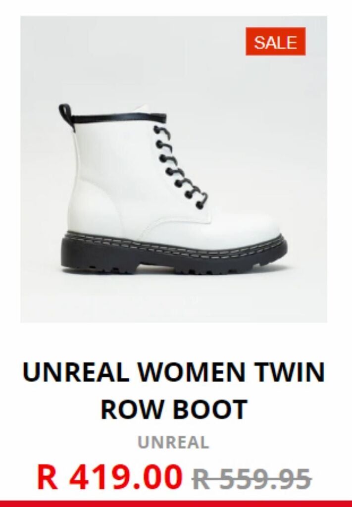 Unreal women twin row boot offer at Shoe City