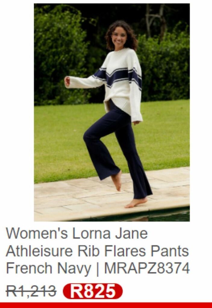 Women's lorna jane athleisure rib flares pants french navy offer at