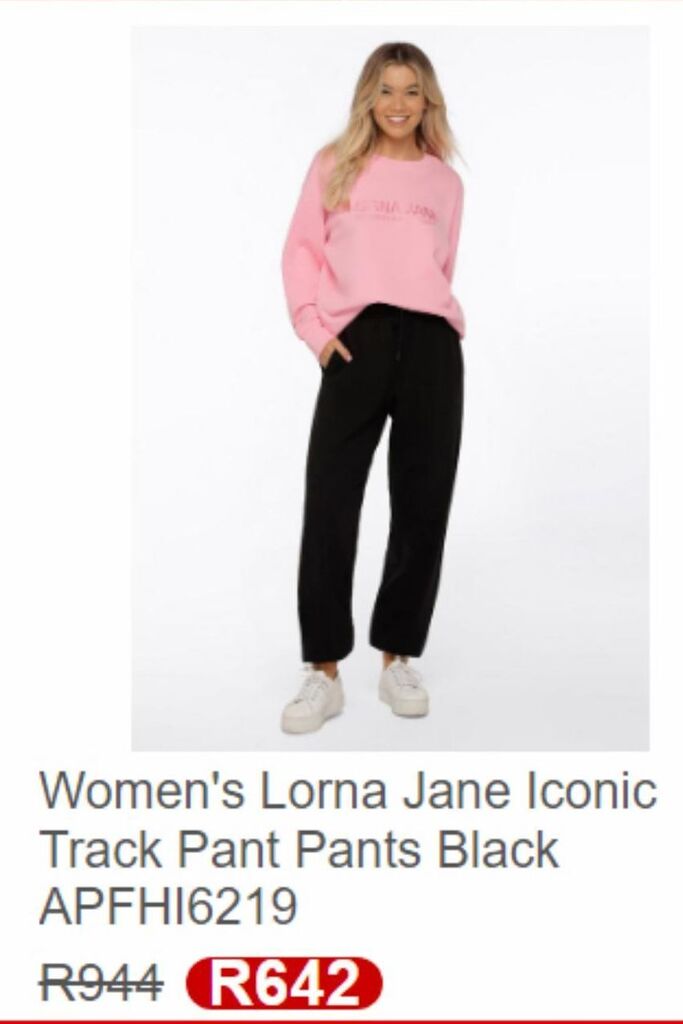 Women's lorna jane iconic track pant pants black offer at Lorna Jane