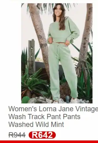 Lorna Jane Women's lorna jane vintage wash track pant pants washed wild mint offer