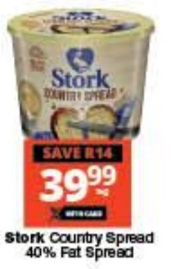 Checkers Stork Country Spread 40% Fat Spread offer
