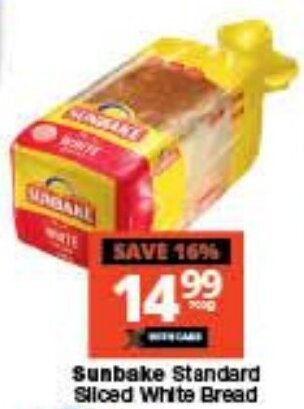Checkers Sunbake Standard Sliced White Bread offer