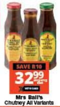 Checkers Mrs Ball's Chutney All Variants offer