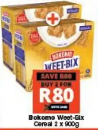 Checkers Bokomo Weet-Bix Cereal 2 x 900g offer