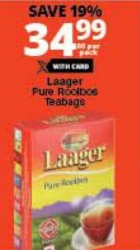 Checkers Laager Pure Rooibos Teabags offer
