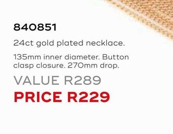 Honey Fashion Accessories 24ct gold plated necklace offer