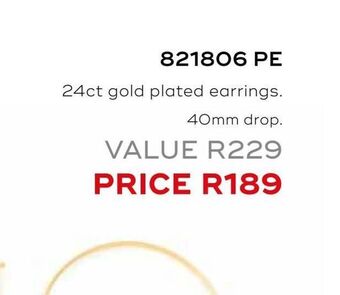 Honey Fashion Accessories 24ct gold plated earrings offer